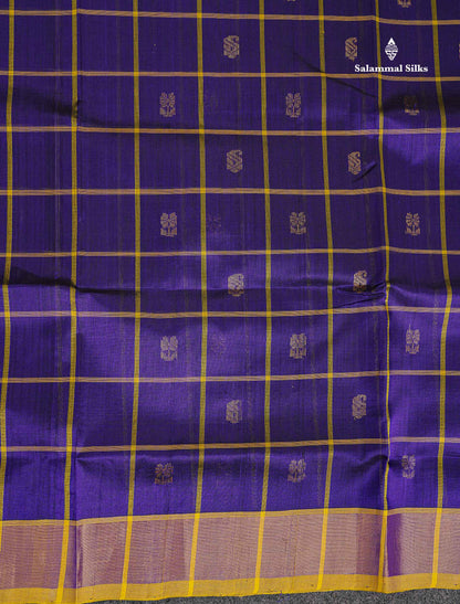 Tissue Border Of violet Pure Silk Cotton Saree 
