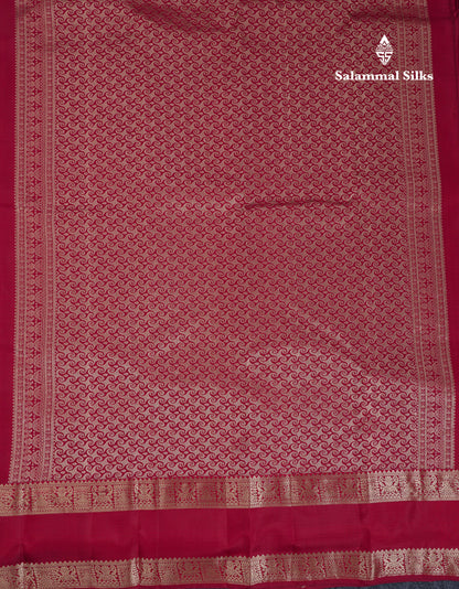 Beautiful Dark Maroon Pure Kanjivaram Silk Saree With Traditional Rettapet Border