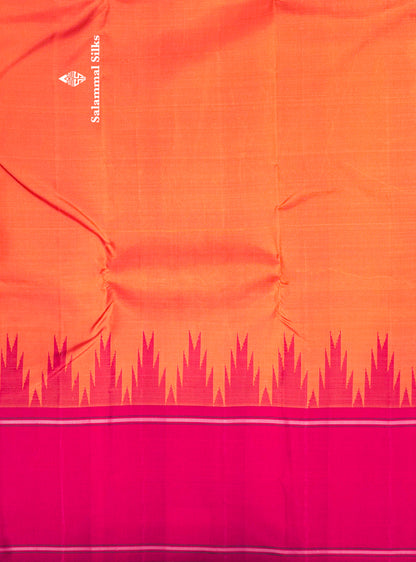 Mustard Yellow Colour Kanjivaram Pure Silk Saree With Maroon Double Border