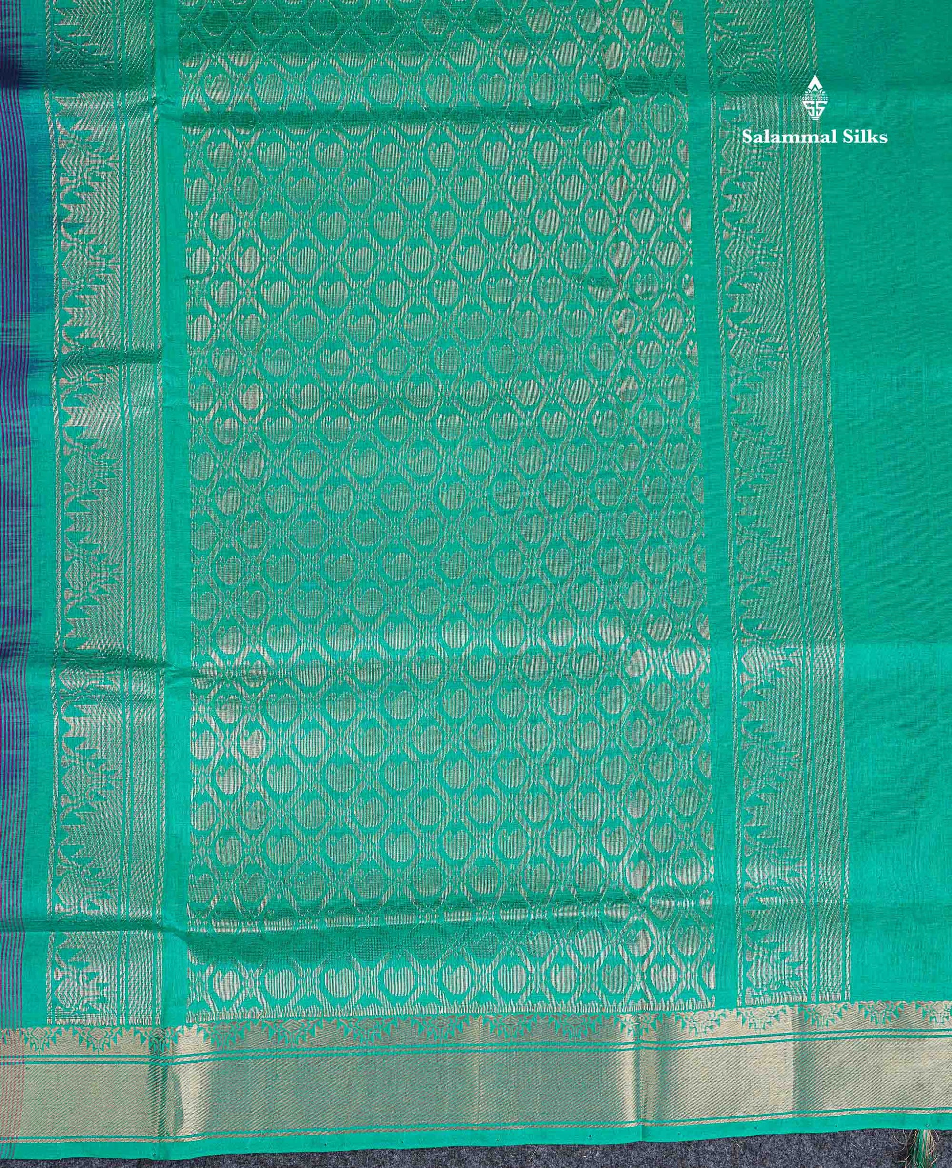 Pallu Of Purple Pure Silk Cotton Saree 
