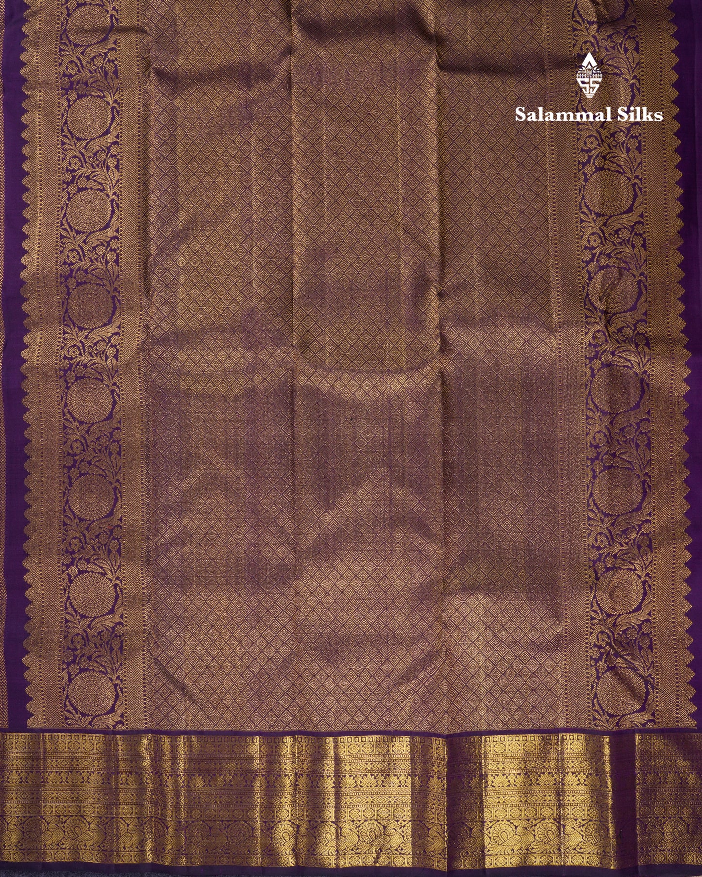 Beautiful Dark Violet Bridal Pure Kanjivaram Silk Saree With Traditional Border