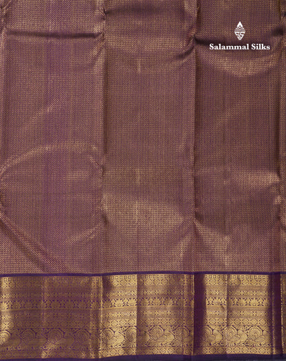 Beautiful Dark Violet Bridal Pure Kanjivaram Silk Saree With Traditional Border