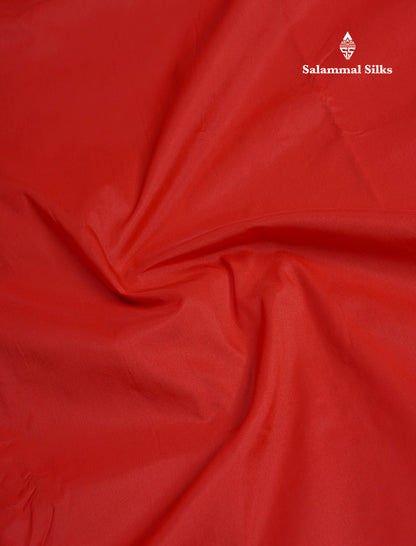 9 Yards Semi Silk Saree Chilly Red With Contrast Bottle Green Small Border