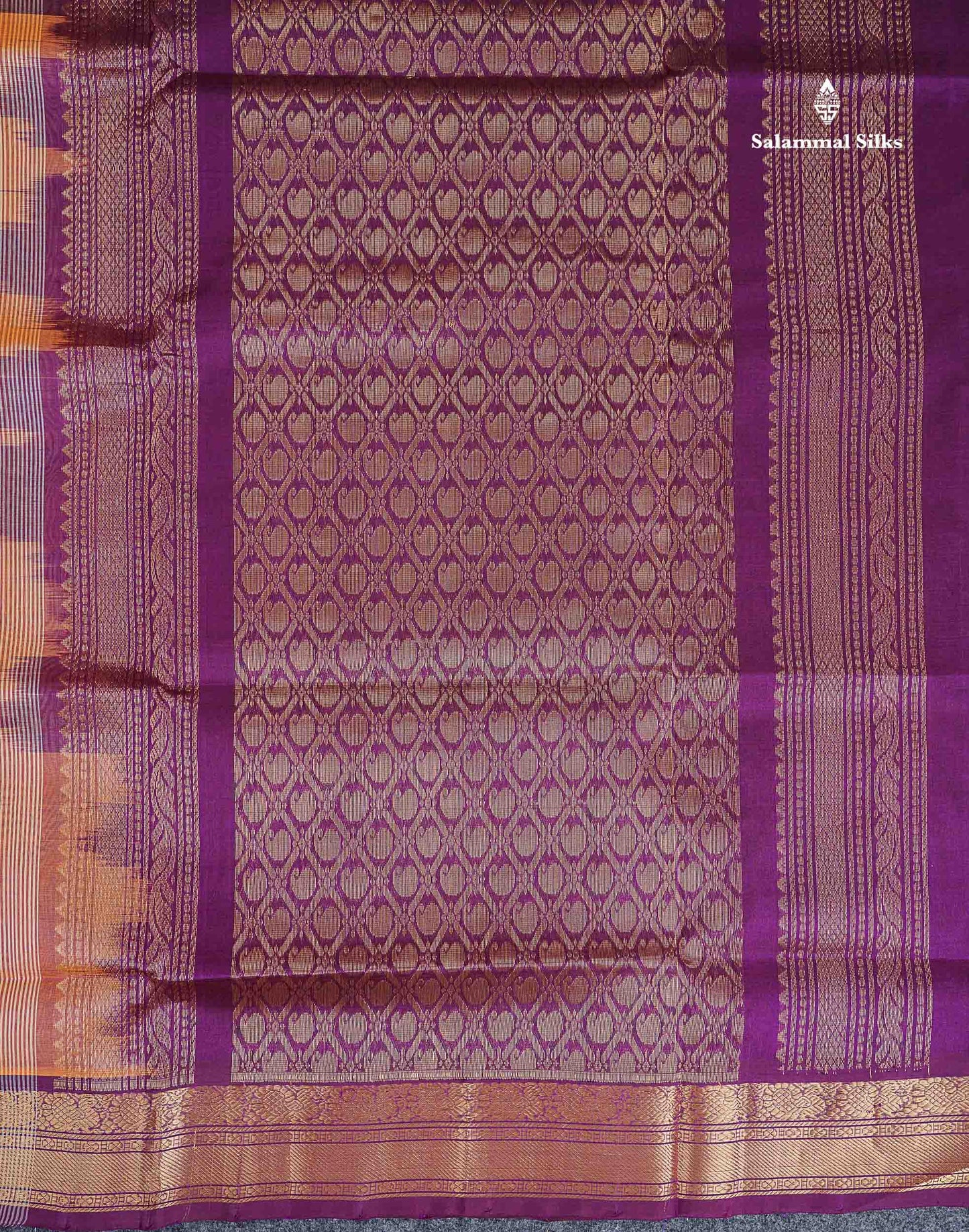 Pallu Of Peach Pure Silk Cotton Saree