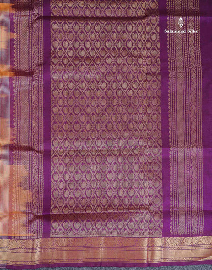 Pallu Of Peach Pure Silk Cotton Saree