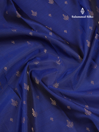 Beautiful Royal Blue Pure Kanjivaram Silk Saree With Traditional Border