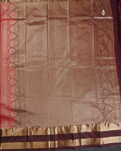 Semi Silk Saree - Olive Mustard Yellow Colour Body Zari Butta With Bottle Green Gap Border