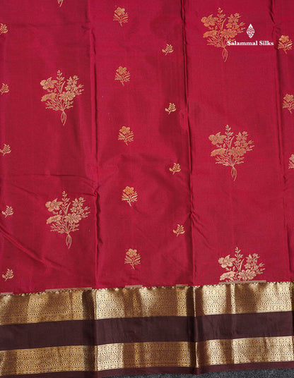 Semi Silk Saree - Olive Mustard Yellow Colour Body Zari Butta With Bottle Green Gap Border