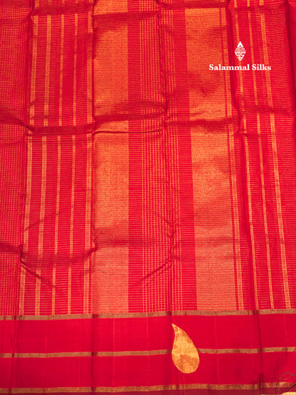 Maroon Colour Small Checks 8 Kol Pure Kanjivaram Silk Saree With Gold Zari Border