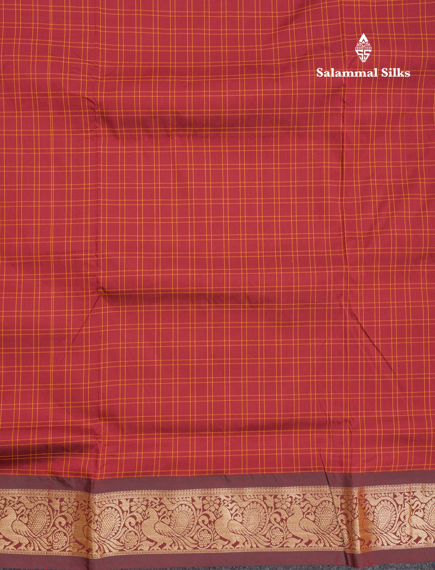 9 Yards Semi Silk Saree Maroon With Dark Maroon Border