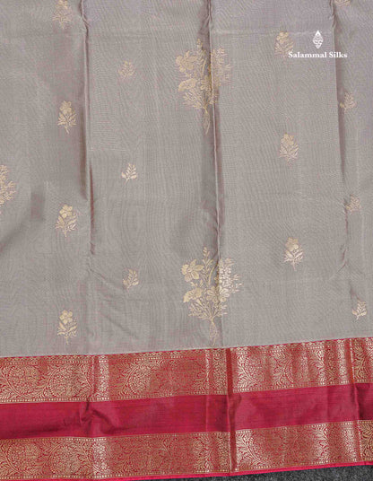 Semi Silk Saree - Olive Mustard Yellow Colour Body Zari Butta With Bottle Green Gap Border