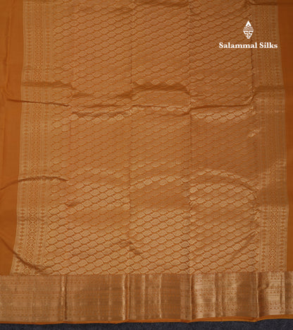 Beautiful Mustard Yellow Pure Kanjivaram Silk Saree With Traditional Border