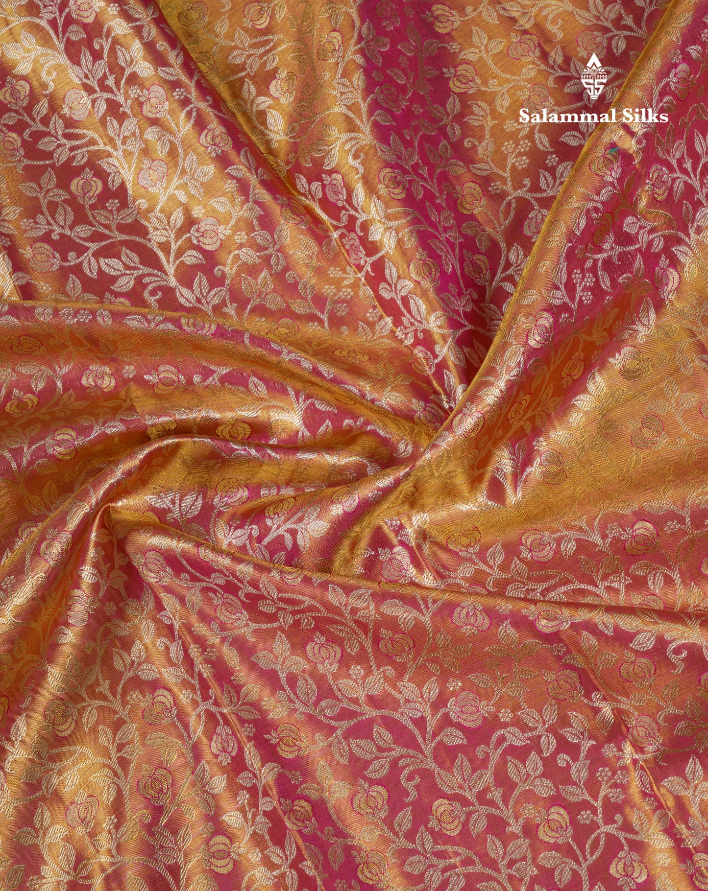 Beautiful Pink Tissue Bridal Menakari Work Pure Kanjivaram Silk Saree With Contrast Magenta Pink Fancy Border