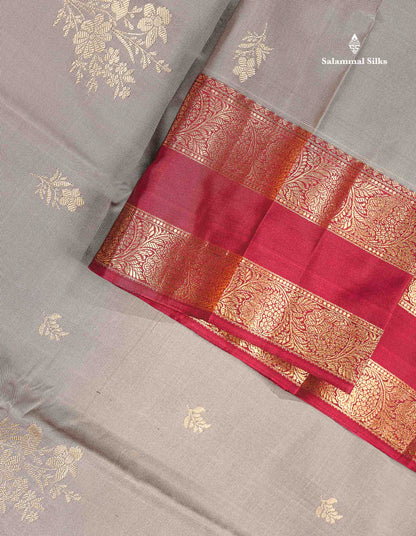 Semi Silk Saree - Olive Mustard Yellow Colour Body Zari Butta With Bottle Green Gap Border