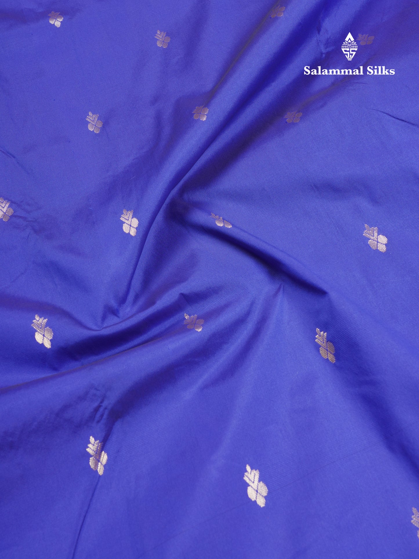 9.5 Yards Semi Silk Saree Royal Blue with Contrast Pink Border