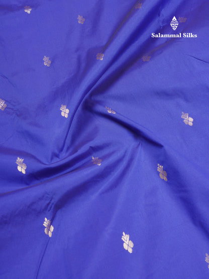 9.5 Yards Semi Silk Saree Royal Blue with Contrast Pink Border