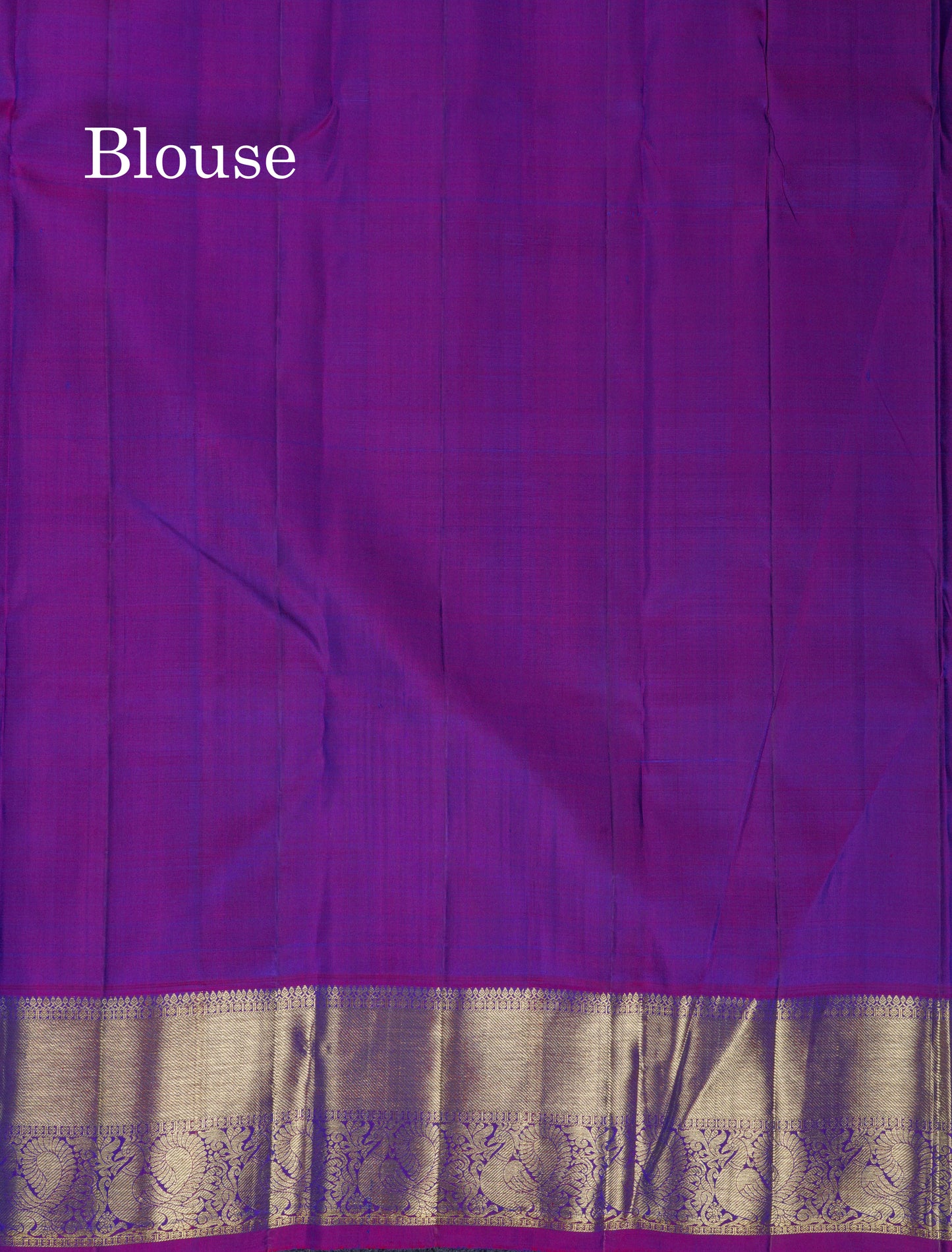 Dual Tone Sapphire Green Pure Kanjivaram Silk Saree With Contrast Vadamalli Traditional Border