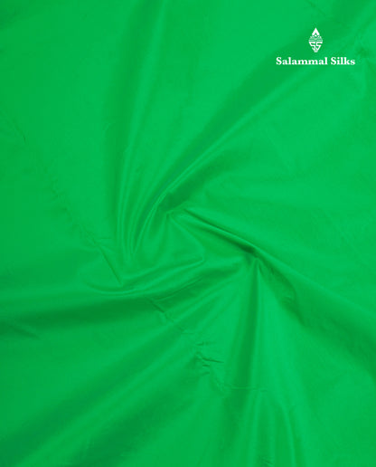 11 Yards Semi Silk Saree Green with Contrast Pink Border
