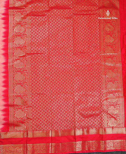 Semi Silk Saree - Mustard Yellow Colour Body Zari Butta With Traditional Gap Border