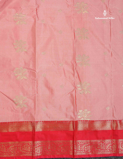Semi Silk Saree - Mustard Yellow Colour Body Zari Butta With Traditional Gap Border