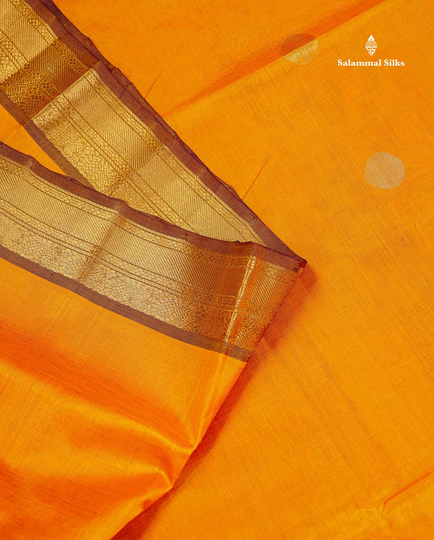 Pure Silk Cotton Saree - Mustard Yellow Colour Body With Butta