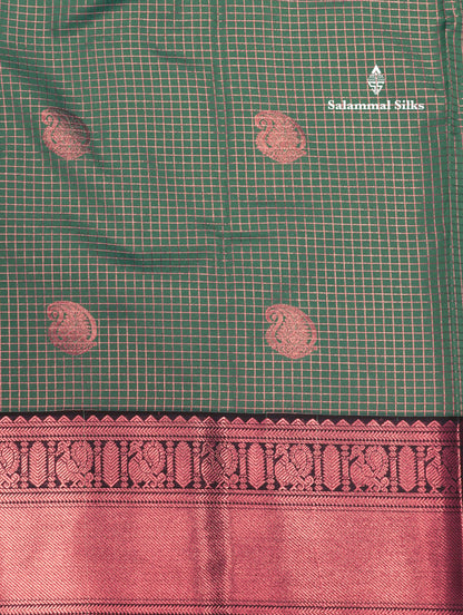 Sea Green Colour Semi Silk Saree With Navy Blue Border