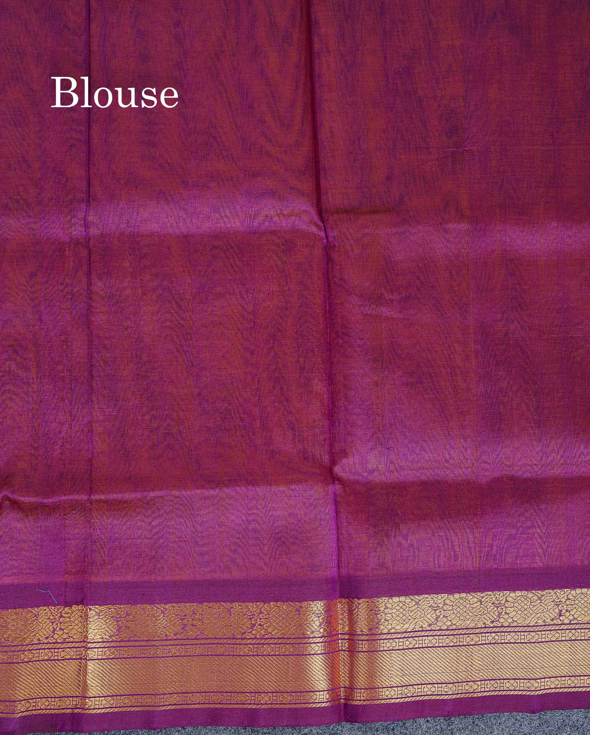 Contrast Magenta Blouse Of Mustard Yellow Pure Silk Cotton Saree 