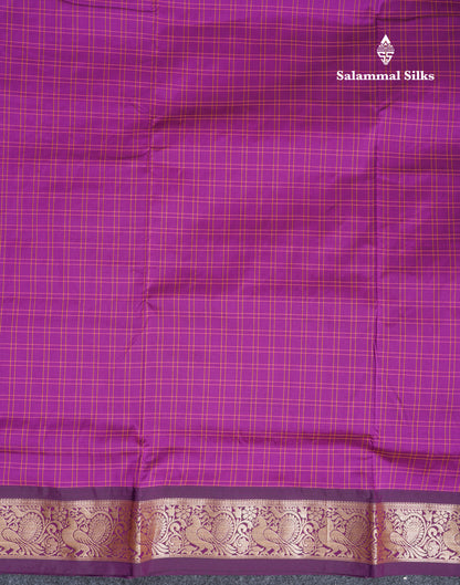 9 Yards Semi Silk Saree Purple With Violet Traditional Border