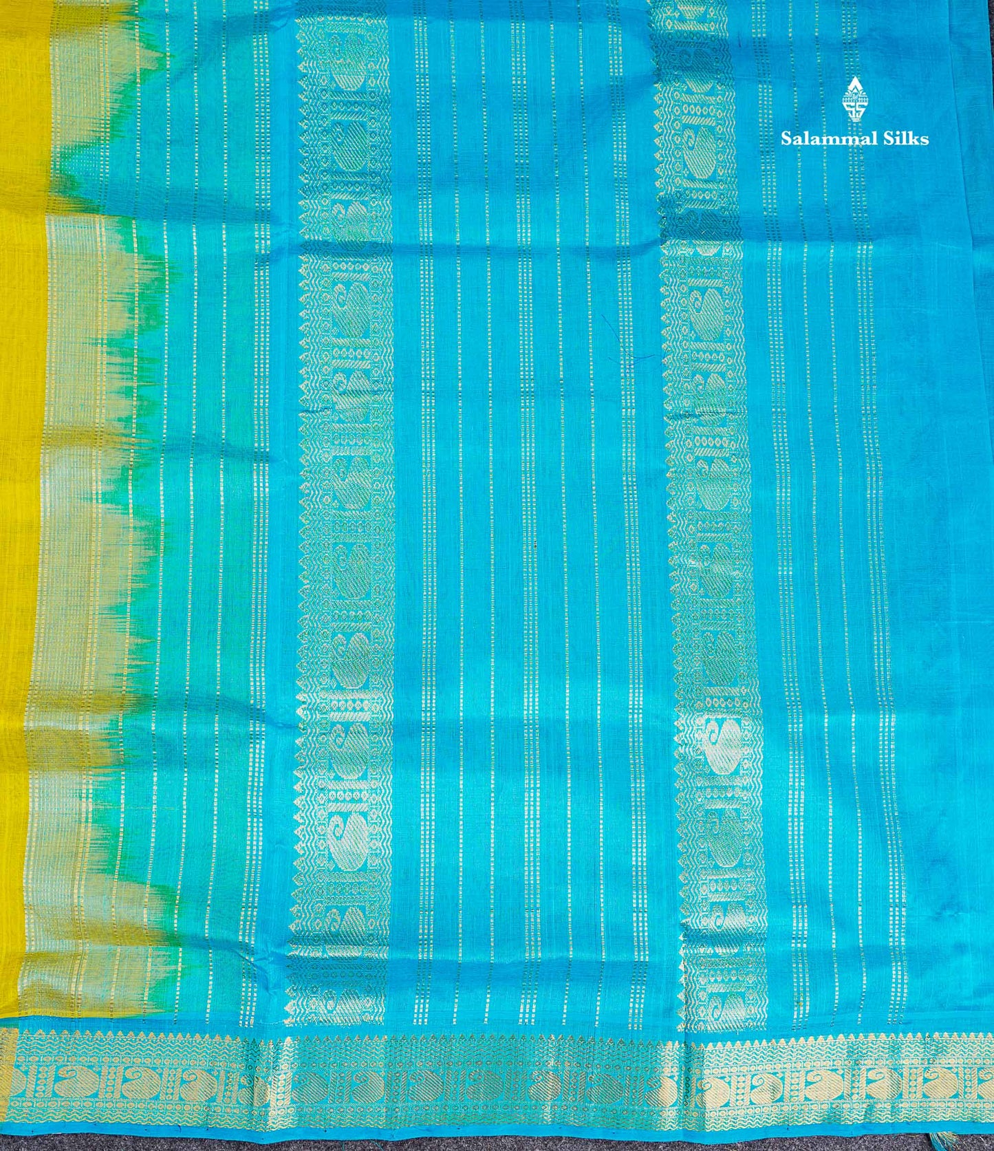 Pallu Of Manthulir Yellow Pure Silk Cotton Saree 