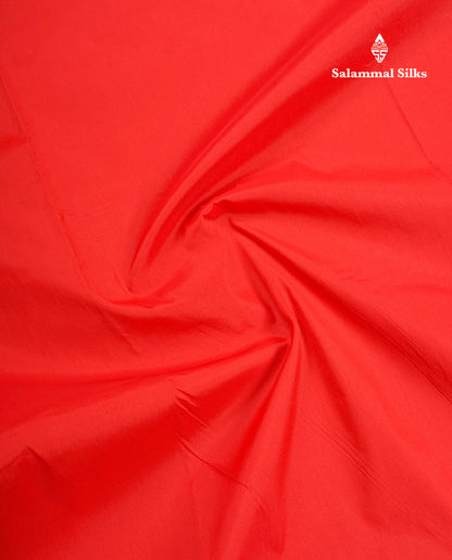9 Yards Semi Silk Saree Chilly Red with Contrast Royal Blue Border