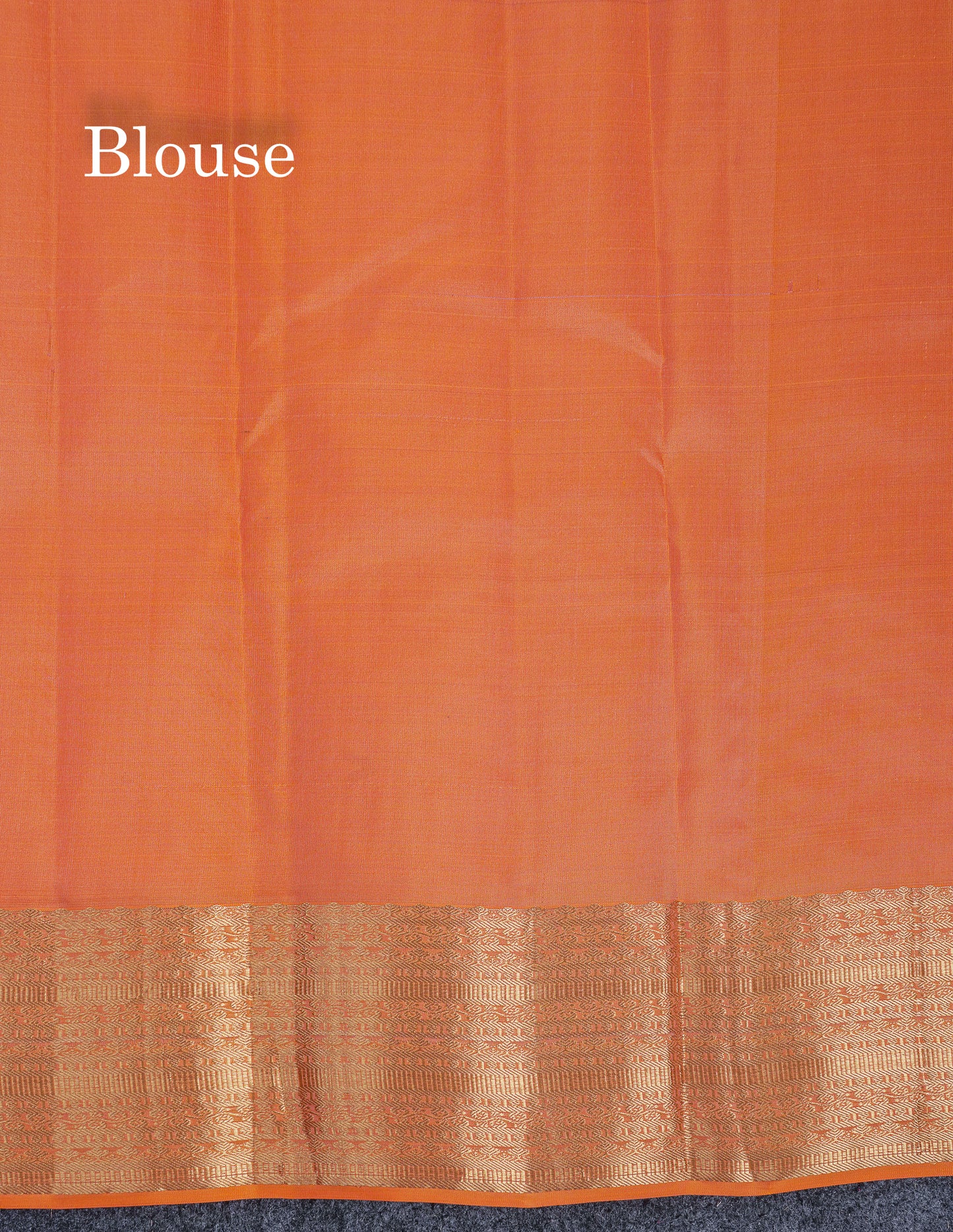 Beautiful Light Orange Pure Kanjivaram Silk Saree With Traditional Border