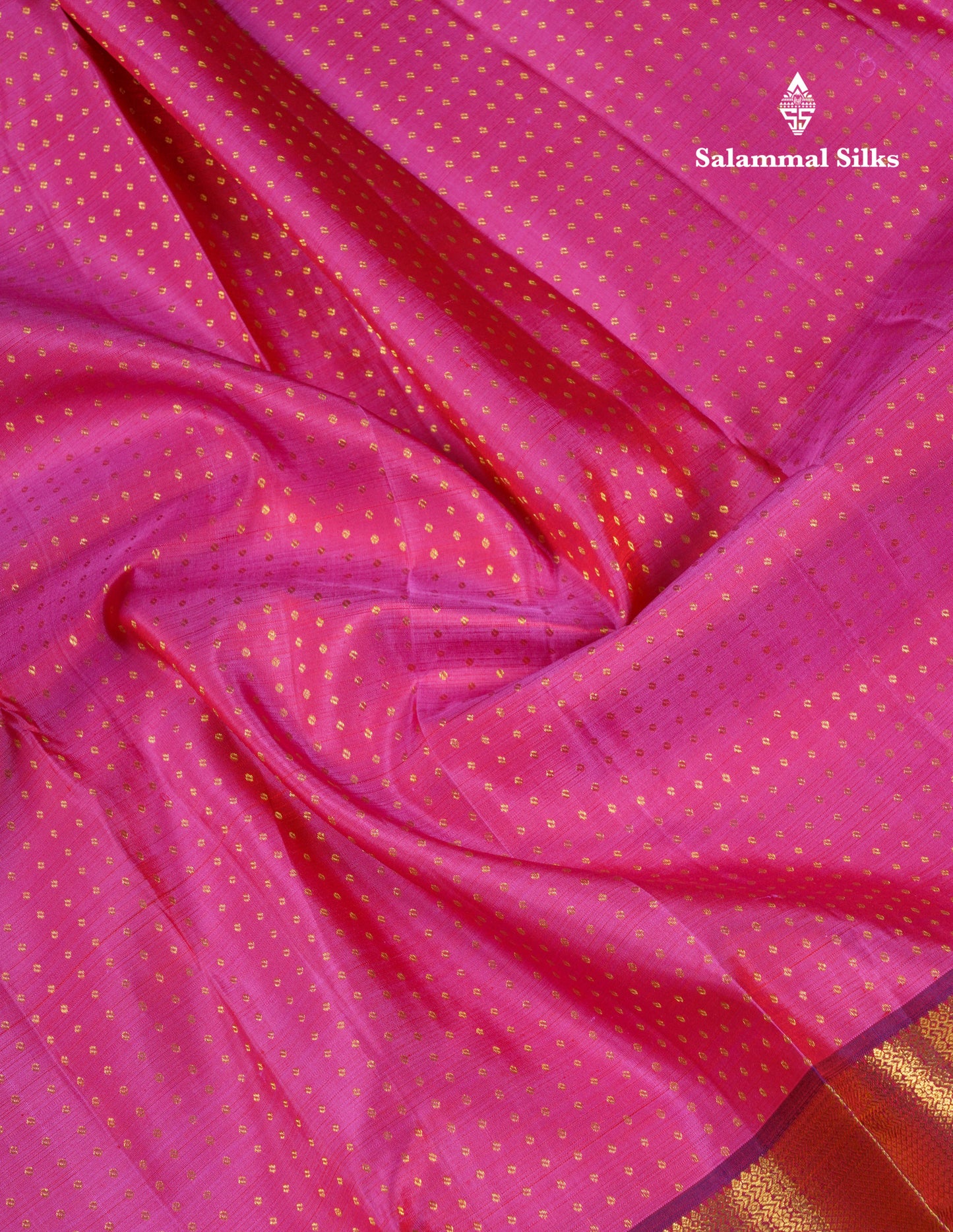 Beautiful Pink Pure Kanjivaram Silk Saree With Contrast Magenta Traditional Evening Morning Border
