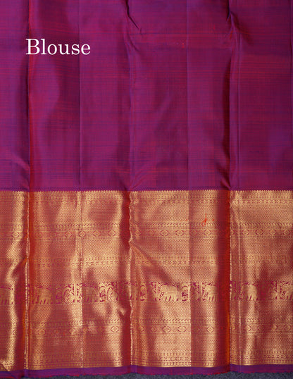 Beautiful Pink Pure Kanjivaram Silk Saree With Contrast Magenta Traditional Evening Morning Border