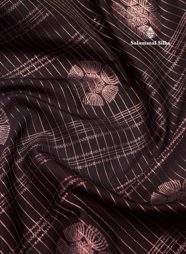 Dark Navy Blue Colour Semi Silk Saree With Pink Silver Zari Border