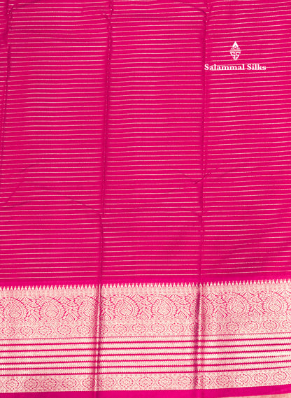 Dark Navy Blue Colour Semi Silk Saree With Pink Silver Zari Border