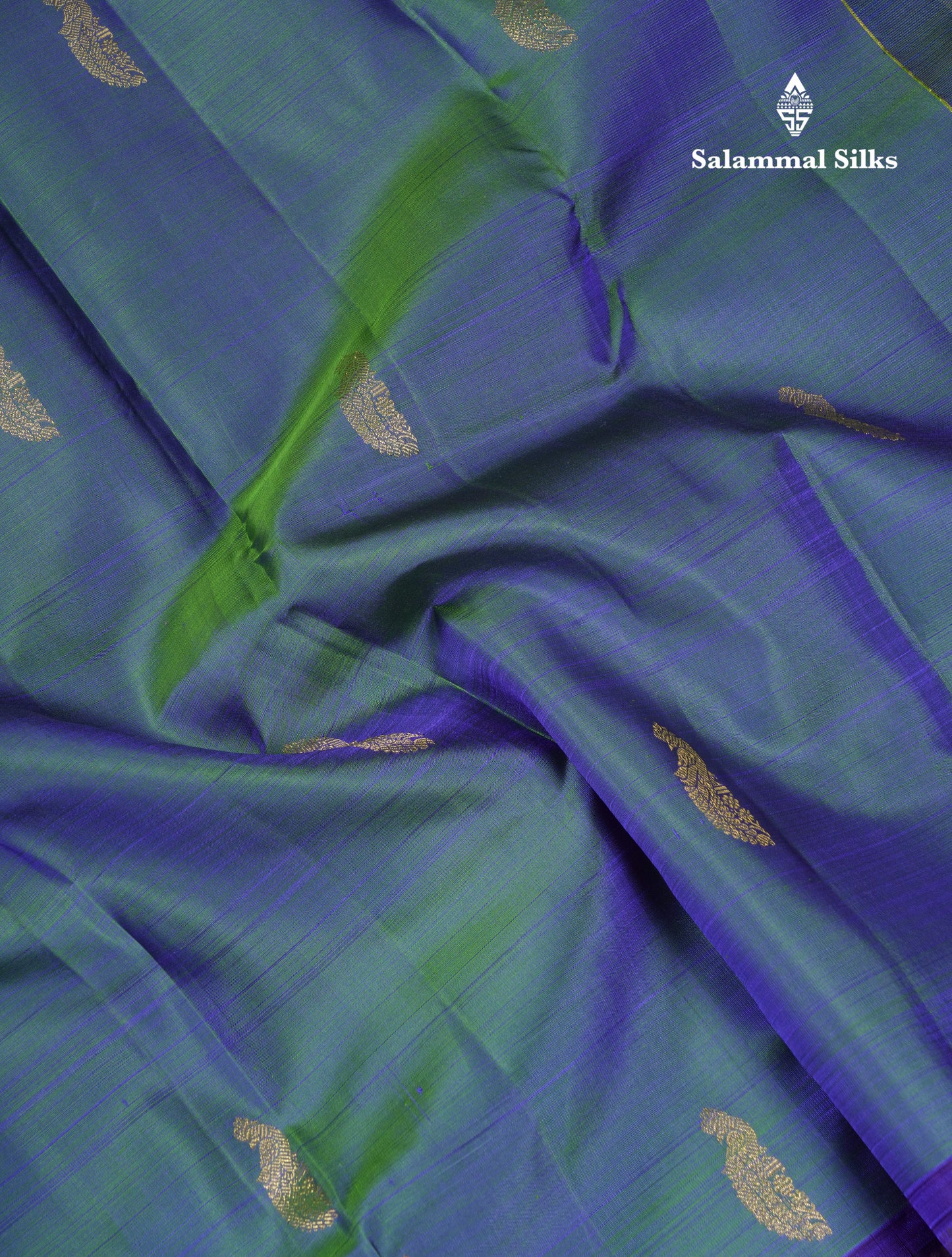 Beautiful Green Pure Kanjivaram Silk Saree With Contrast Dark Brown Traditional Gap Border