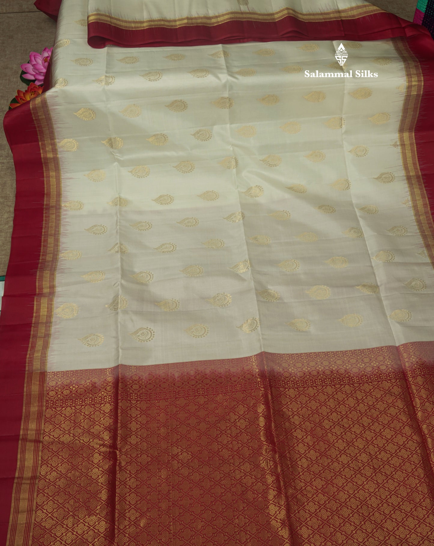 Beautiful Sea Green Pure Kanjivaram Soft Silk Saree With Contrast Maroon Border