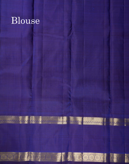 Beautiful Green Pure Kanjivaram Silk Saree With Contrast Dark Brown Traditional Gap Border