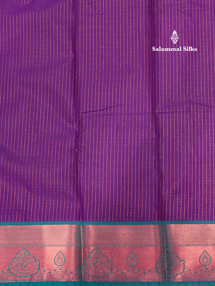 Violet Colour Semi Silk Saree With Light Ramar Blue Border