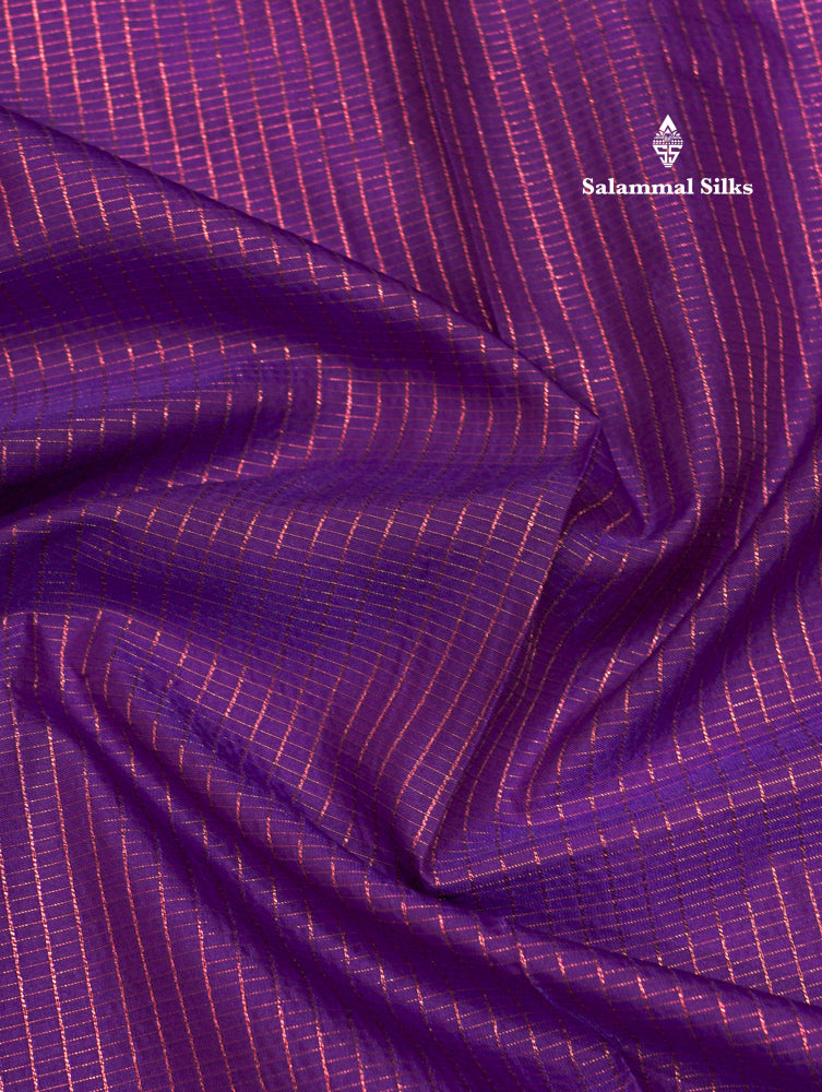 Violet Colour Semi Silk Saree With Light Ramar Blue Border