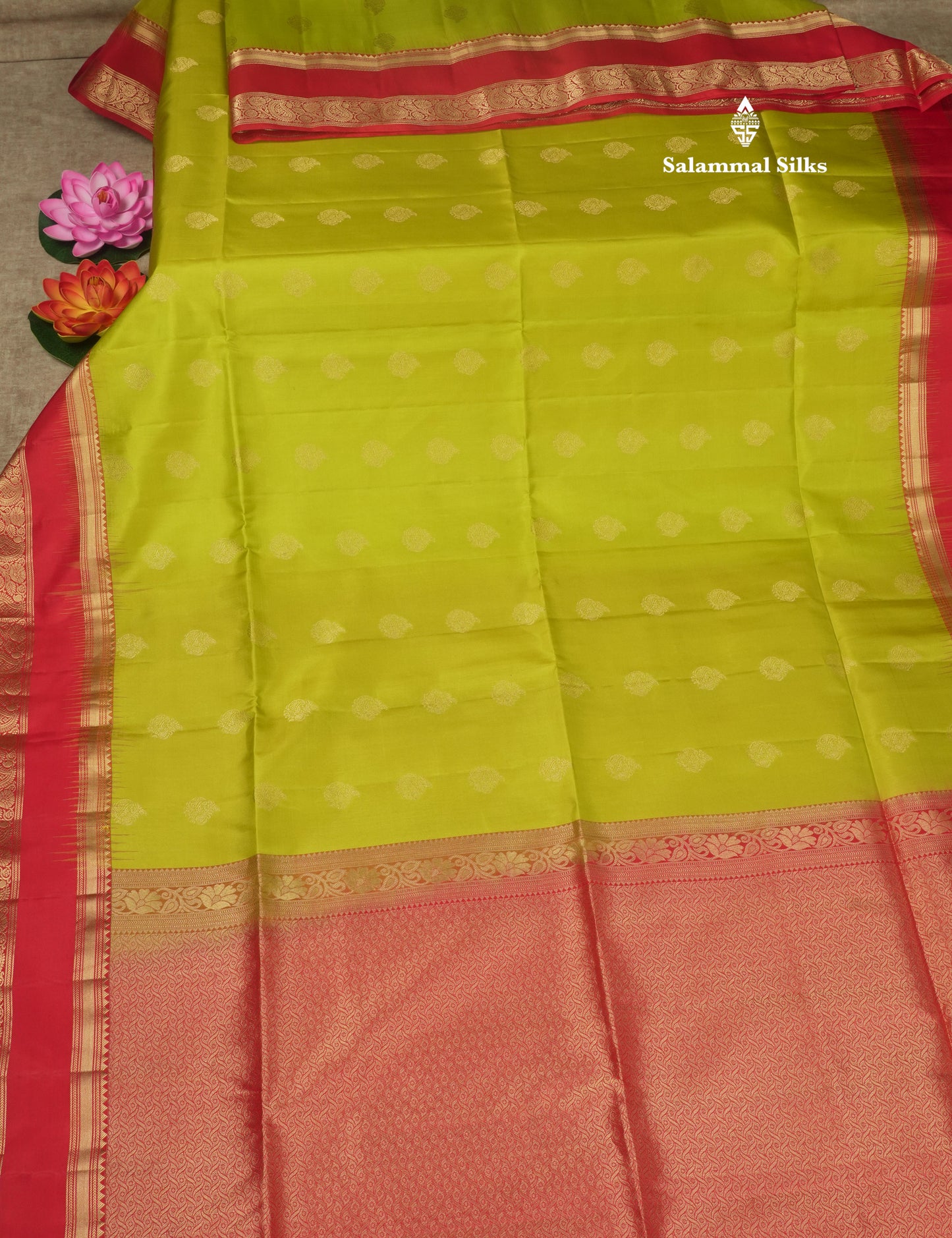 Beautiful Sapphire Blue Pure Kanjivaram Soft Silk Saree With Contrast Chilly Red Border
