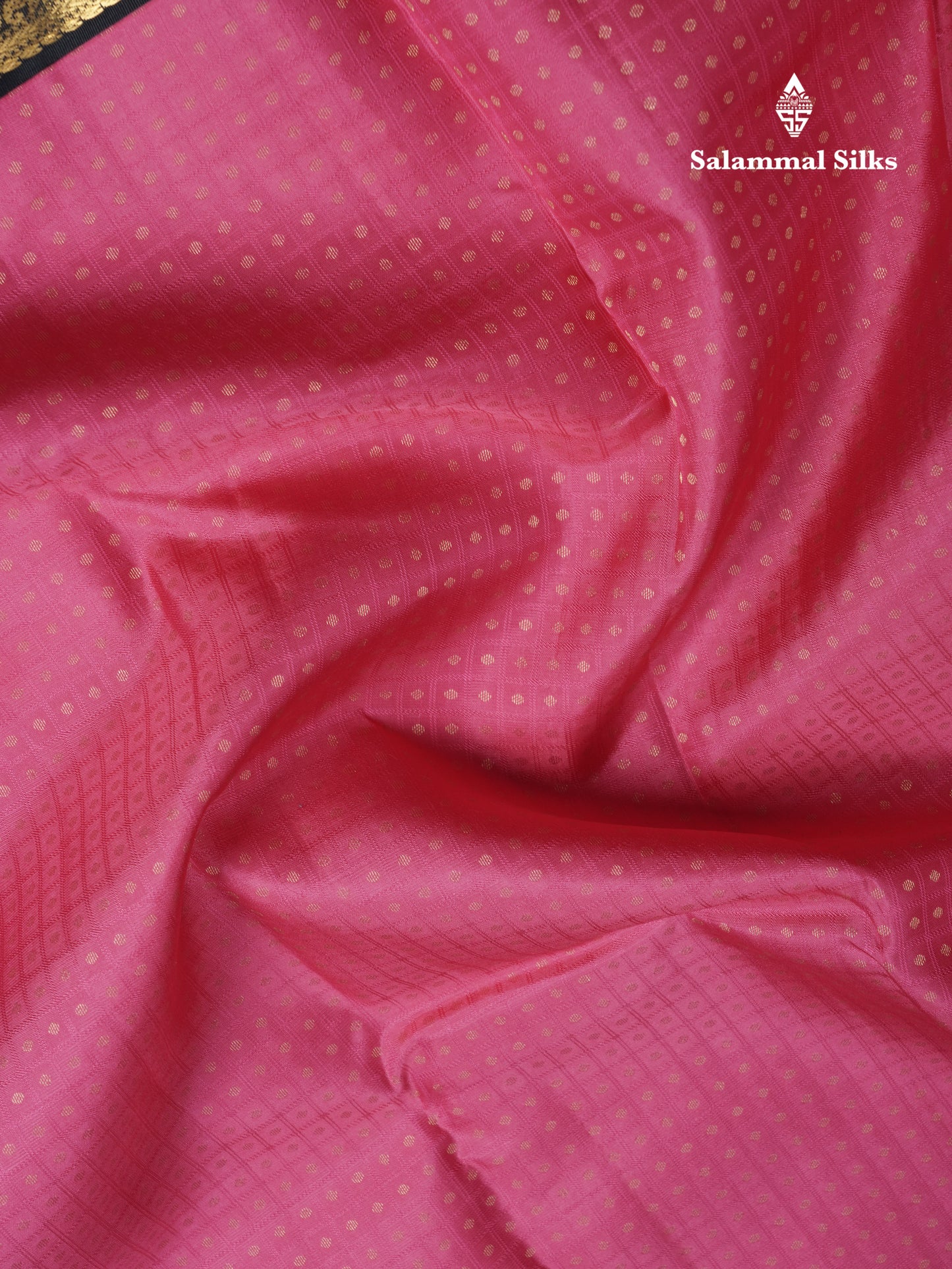 Pink Shade Pure Kanjivaram Silk Saree With Contrast Black Traditional Border