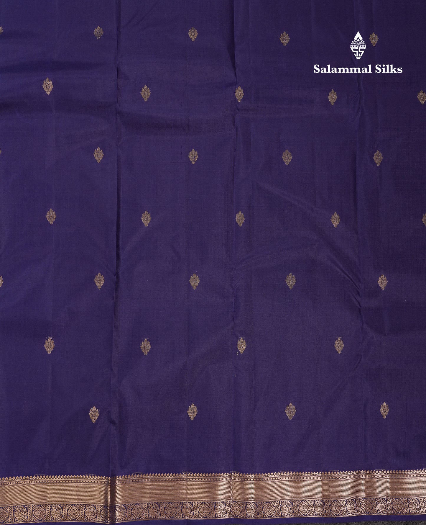 Beautiful Navy Blue Pure Kanjivaram Silk Saree With Traditional Border