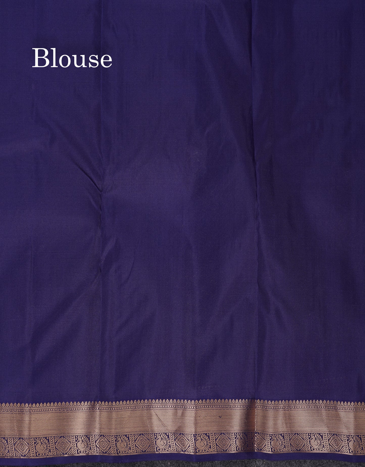 Beautiful Navy Blue Pure Kanjivaram Silk Saree With Traditional Border