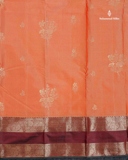 Semi Silk Saree - Olive Mustard Yellow Colour Body Zari Butta With Bottle Green Gap Border