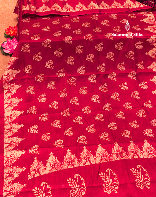Maroon Shade Colour Fancy Semi Tussar Saree With Blouse
