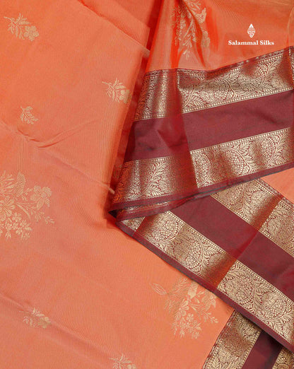 Semi Silk Saree - Olive Mustard Yellow Colour Body Zari Butta With Bottle Green Gap Border