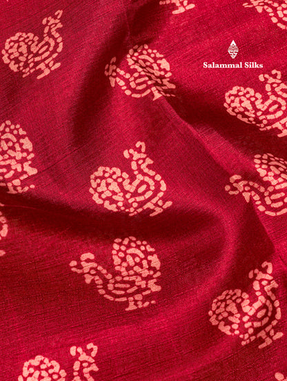 Maroon Shade Colour Fancy Semi Tussar Saree With Blouse