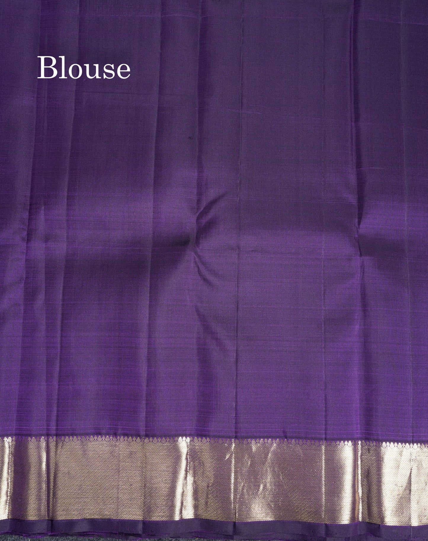 Violet Plain Pure Kanjivaram Silk Saree With Traditional Temple Border