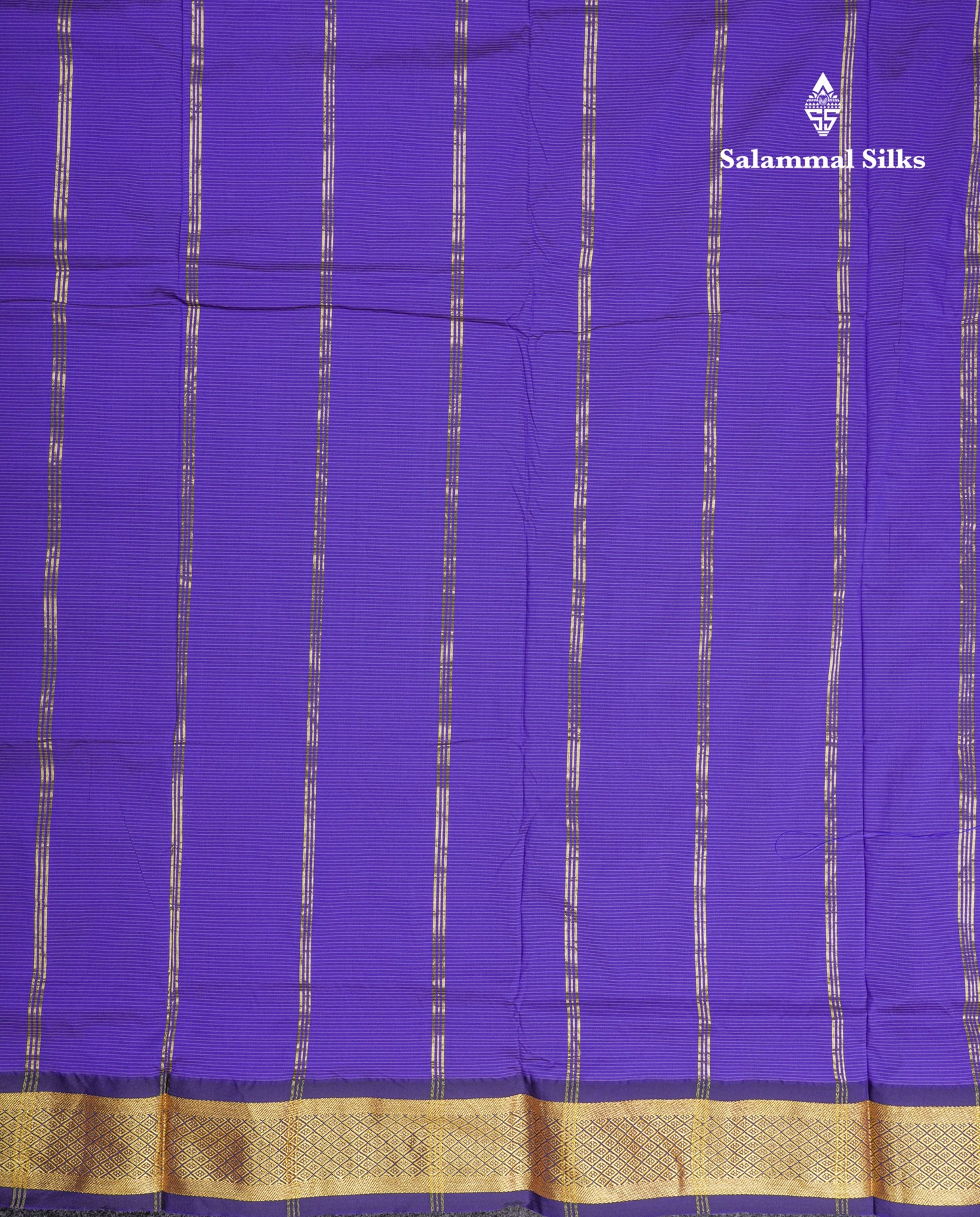 9 Yards Semi Silk Saree Violet With Traditional Border